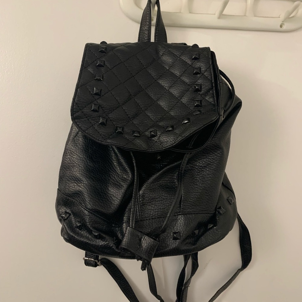 Faux leather backpack